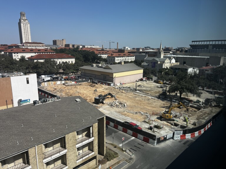 Aerial view of construction site, October 8, 2024