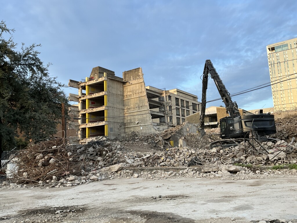 Remaining Dobie garage demolition, September 24, 2024