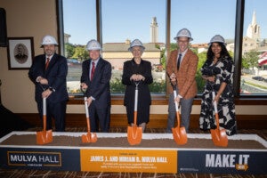 Interim President Jim Davis with Miriam and Jim Mulva, Ethan Burris, and Vandana Nayak