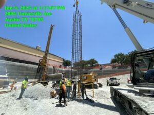 Adding reinforcements for the construction crane foundation, June 9, 2025