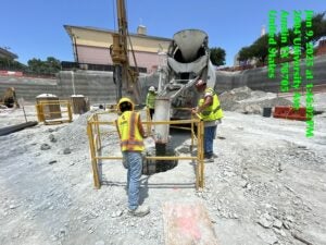 Concrete pouring of the foundation for the construction crane, June 9, 2025