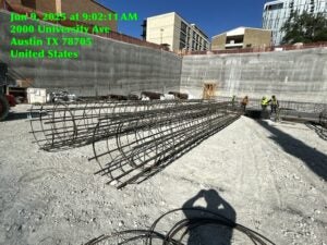 Forms for piers, June 9, 2025