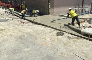 Pouring alleyway at northeast side of construction zone, June 9, 2025