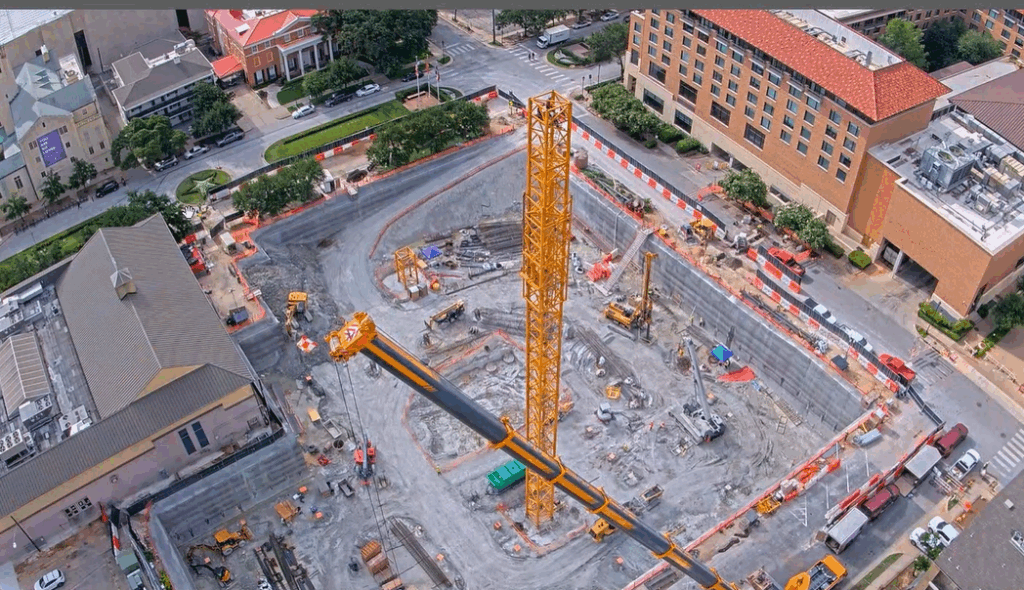 Aerial view of construction site, July 9, 2025