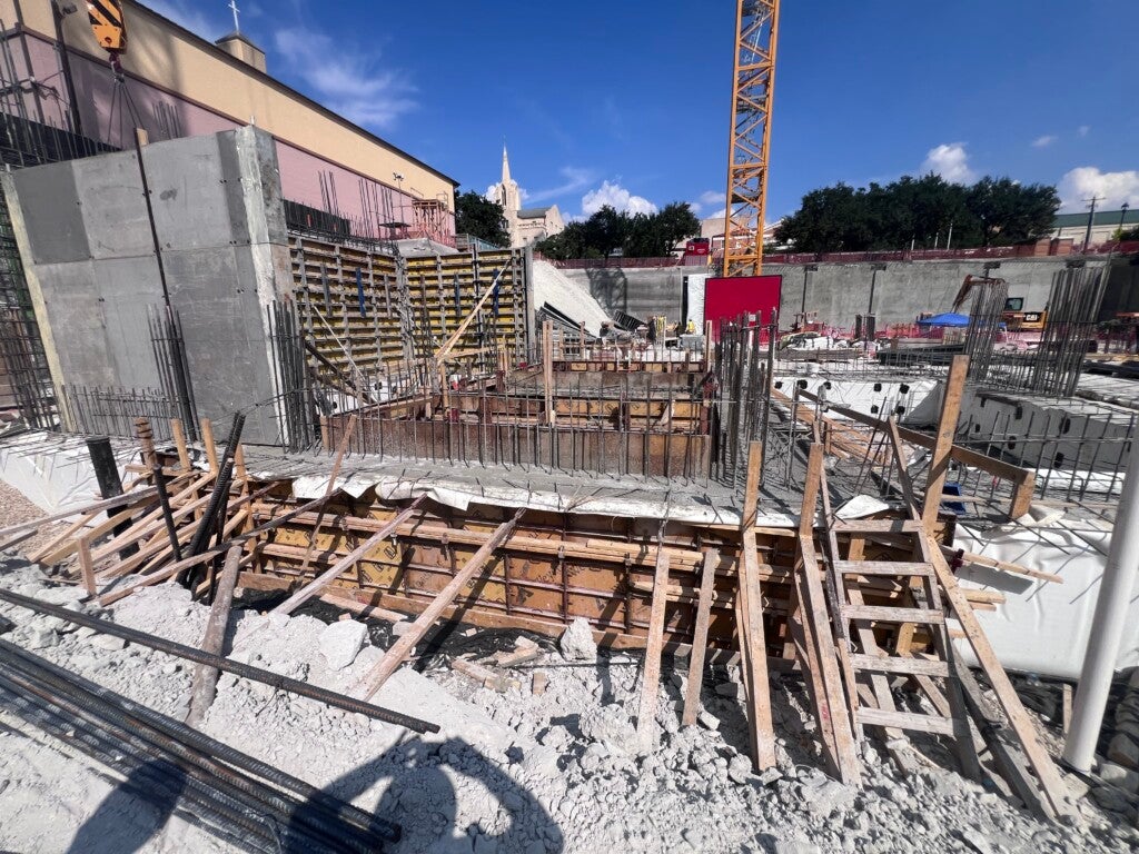 Elevator shaft and center staircase, Sept. 18, 2025